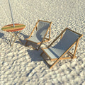 Roman Wooden Beach Chaise Lounge 48x110cm -MNR24