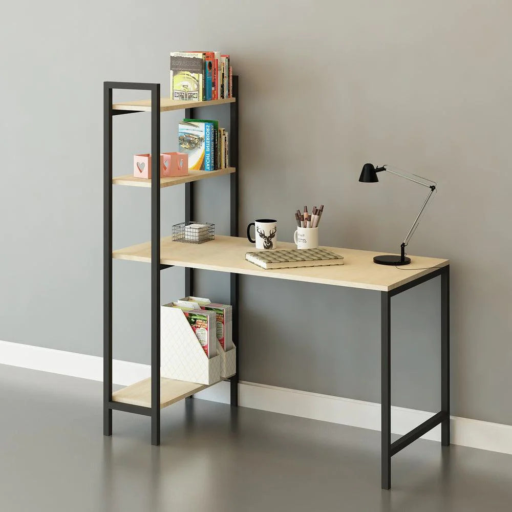 Desk with Side Shelving Unit -CH01