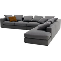 Corner sofa, natural beech wood, 290x300cm - Various colors - DECO46