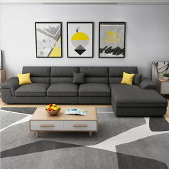 Natural Beech Wood L-Shaped Sofa 180x340cm - Multiple Colors - DECO40