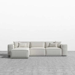 Corner sofa, beech wood, 65x240cm - multiple colors - AFE114
