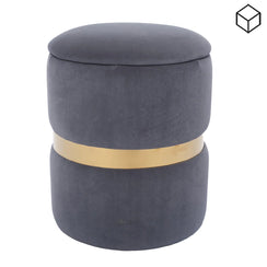 Round ottoman - Grey x Gold - AC10