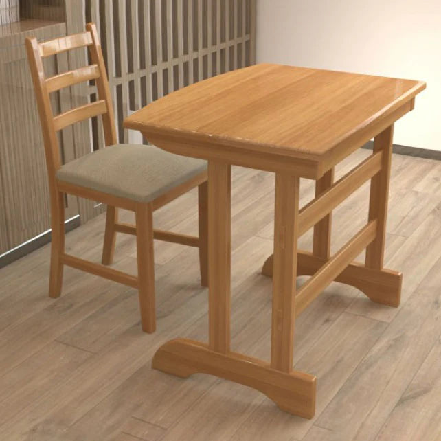 CM 75 X 55 مكتب مع كرسي خشب زان طبيعي