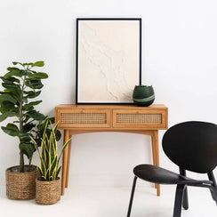 Homak Rattan Console