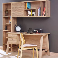 Desk with display shelves and storage unit 60x140cm - WOB106
