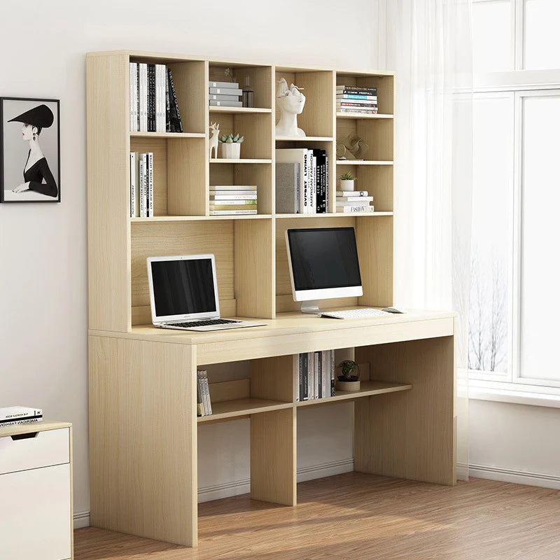 Desk for two with display shelves 60x140cm - WOB107