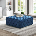 Quilted Cube Ottoman - Blue - AC35