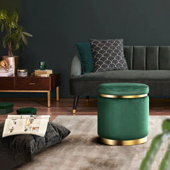 Round Ottoman - Green - AC98