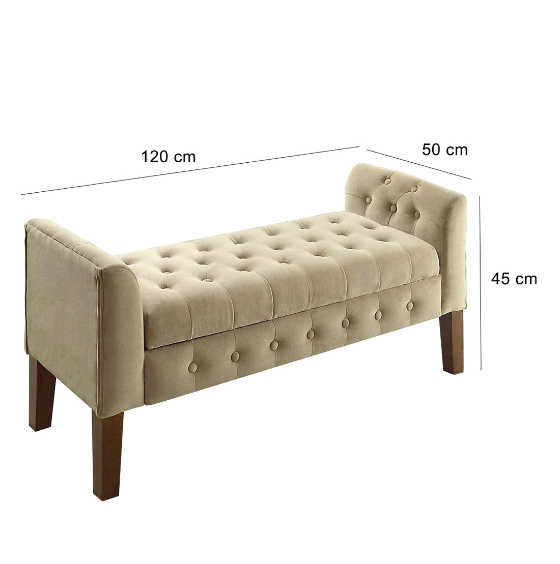 بانكيت 50×120سم - خشب زان طبيعي - ألوان متعددة - GA19
