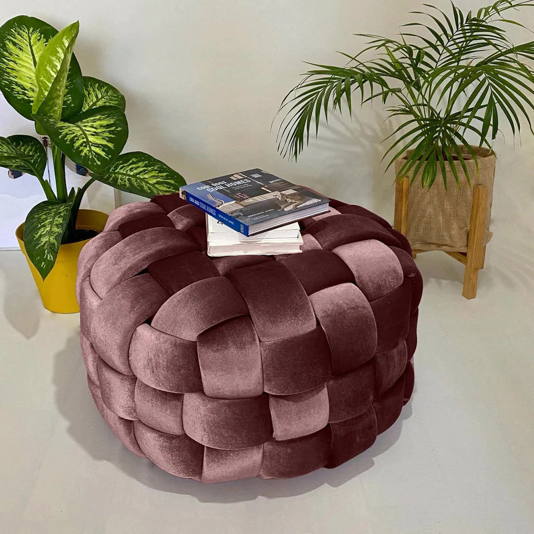 بوف ترابيزة خشب زان طبيعي 60×47سم