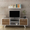 Modern TV Stand with Decorative Shelf 120x25cm - TVU0019