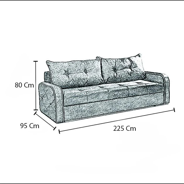 كنبة سرير 225x95- الوان متعددة - BD51
