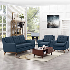 3-piece living room set - natural beech wood - multi-colored